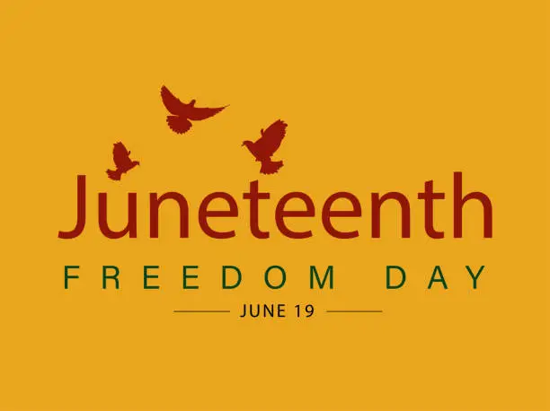 Vector illustration of Juneteenth freedom day June 19. Juneteenth National Independence. Jubilee Day. Emancipation. Black Independence Day.