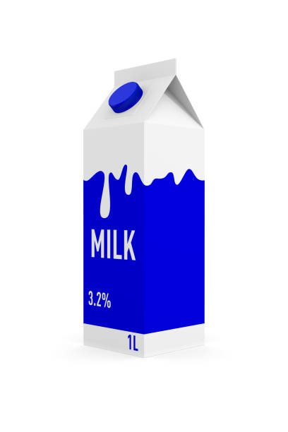 Milk cardboard box on white background. Isolated 3d illustration