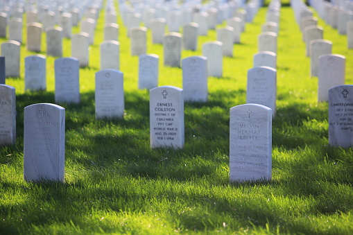 Arlington, USA -9 October 2016:  Arlington National Cemetery is a United States military cemetery in Arlington County, Virginia