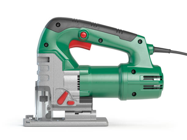 istock Electric jigsaw isolated on white. Electric tool for carpenter. 1402483176