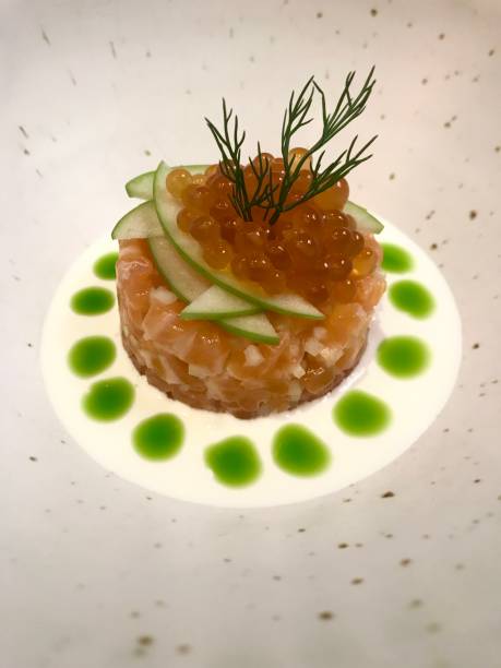 istock salmon tartare with cream sauce 1402483328