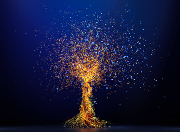 istock Luminous Particle Vortex Is Swiring Leaving Glowing Trails, 3d Digitally Generated Image 1402486878