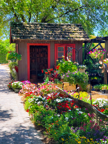 Gardening Shed for tools at Nursery in Florida