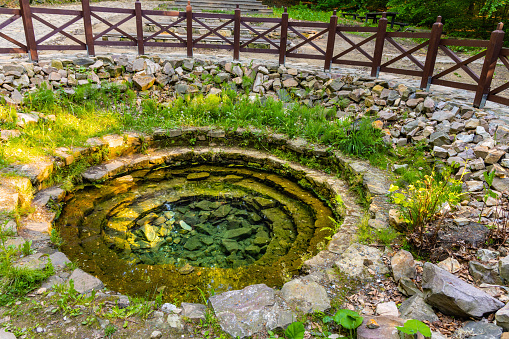 fountain in a typical village in the Hautes Alpes, France.