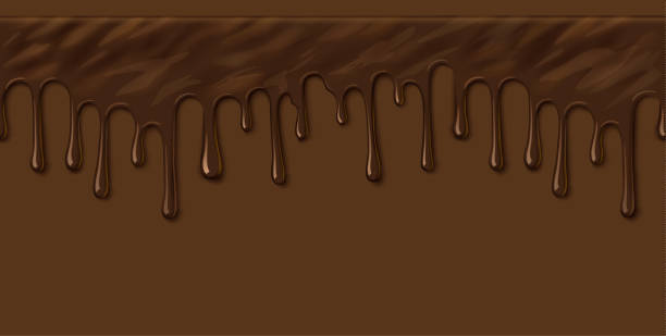 illustrazioni stock, clip art, cartoni animati e icone di tendenza di cioccolato fuso, gocce di cioccolato senza cuciture pattern background - chocolate chocolate candy backgrounds brown