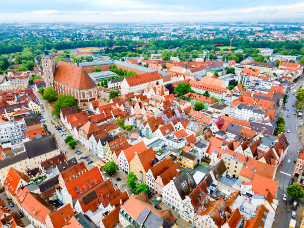 Ingolstadt old town aerial panoramic view Ingolstadt old town aerial panoramic view. Ingolstadt is a city in Bavaria, Germany. ingolstadt stock pictures, royalty-free photos & images