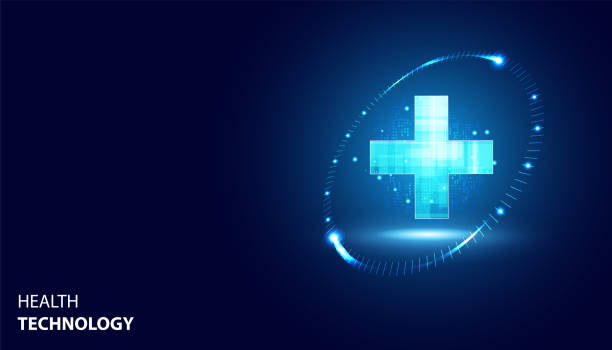 istock Abstract health science consist health plus circle digital technology concept  modern medical on hi tech future blue background. 1402506814