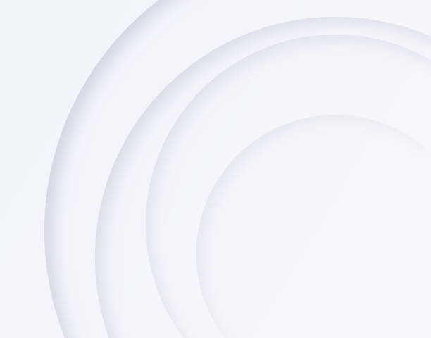 Abstract Concentric Circle Background Layers Abstract white concentric circles moving inwards copy space white background texture. white light abstract background stock illustrations