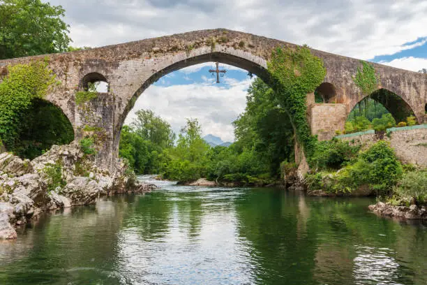 Roman bridge of Cangas de Onis, bridge of medieval origin over the river Sella.