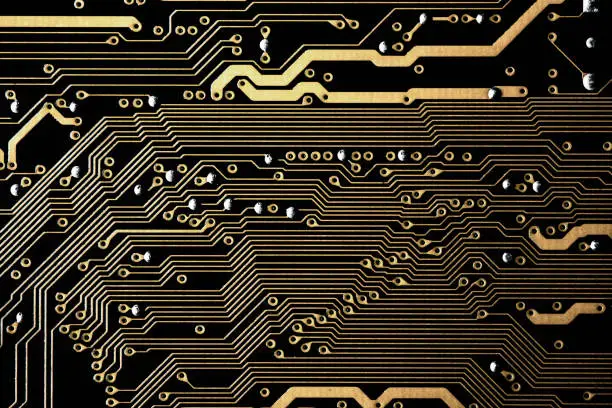 Photo of Circuit Board and electronic components close-up