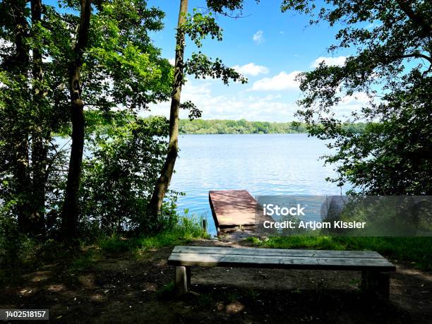 A Jetty On The Lake With The Name Stadtwaldsee In The City Bremen Stock Photo - Download Image Now