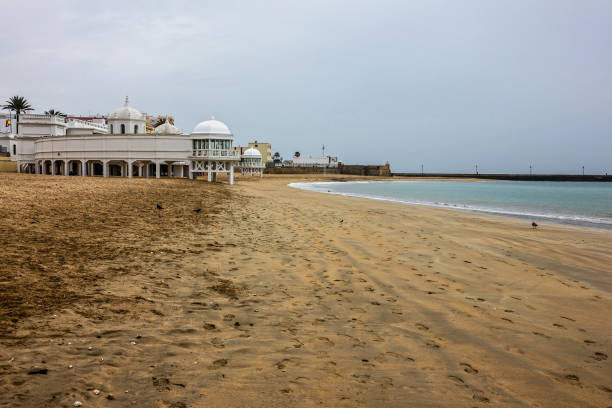 istock Kadiz sand beach seafront view, Spain 1402520535