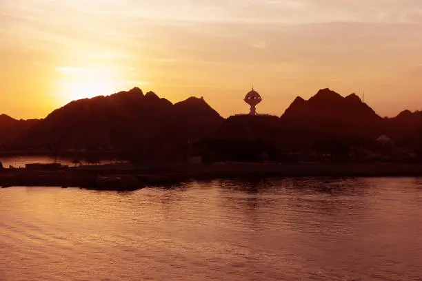 Photo of Oman sunrise mountain sea view, Muscat