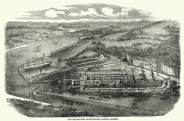 istock Ships in the graving dock, Meadowside, Partick, Glasgow, Scotland, 1850s, Victorian 19th Century 1402523876