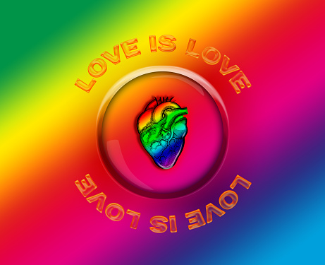 LGBTQIA pride symbol of peace - 3D Illustration