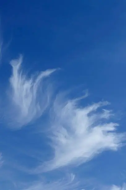 Clouds in an interesting formation on blue sky, cirrus cloud