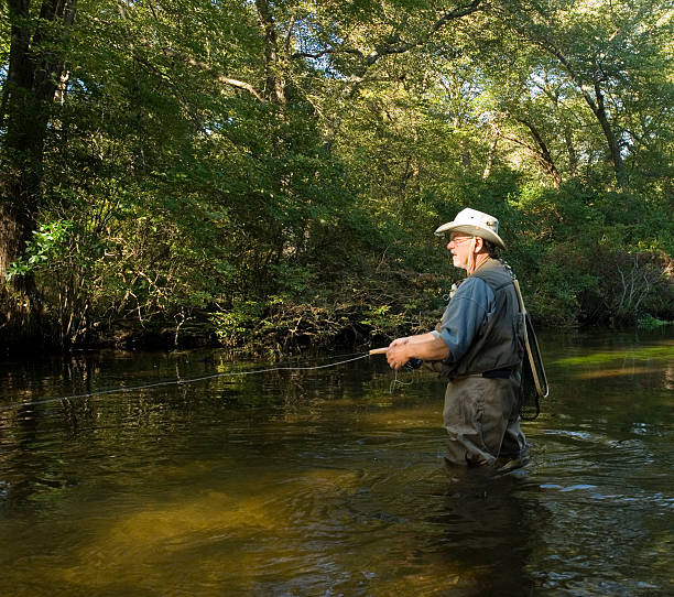 istock fly fishing in the stream 140252701