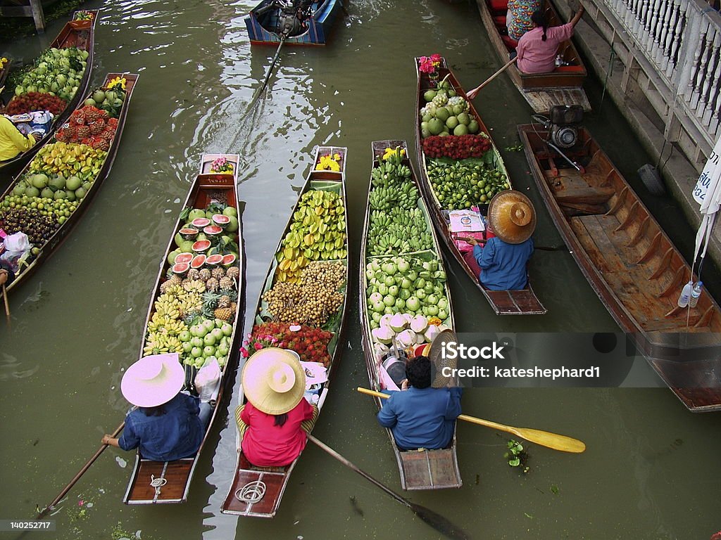 Mercado flutuante em Bangkok 3 - Foto de stock de Bangkok royalty-free