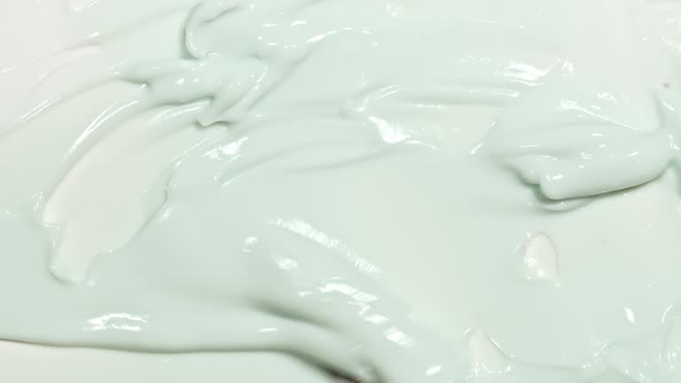 Cream for face, Smear, Concealer, Cosmetic Liquid Foundation, Cream, Makeup Brush, Spatula. Beauty skincare product sample. Advertising. Organic cosmetics, medicine. Macro shoot