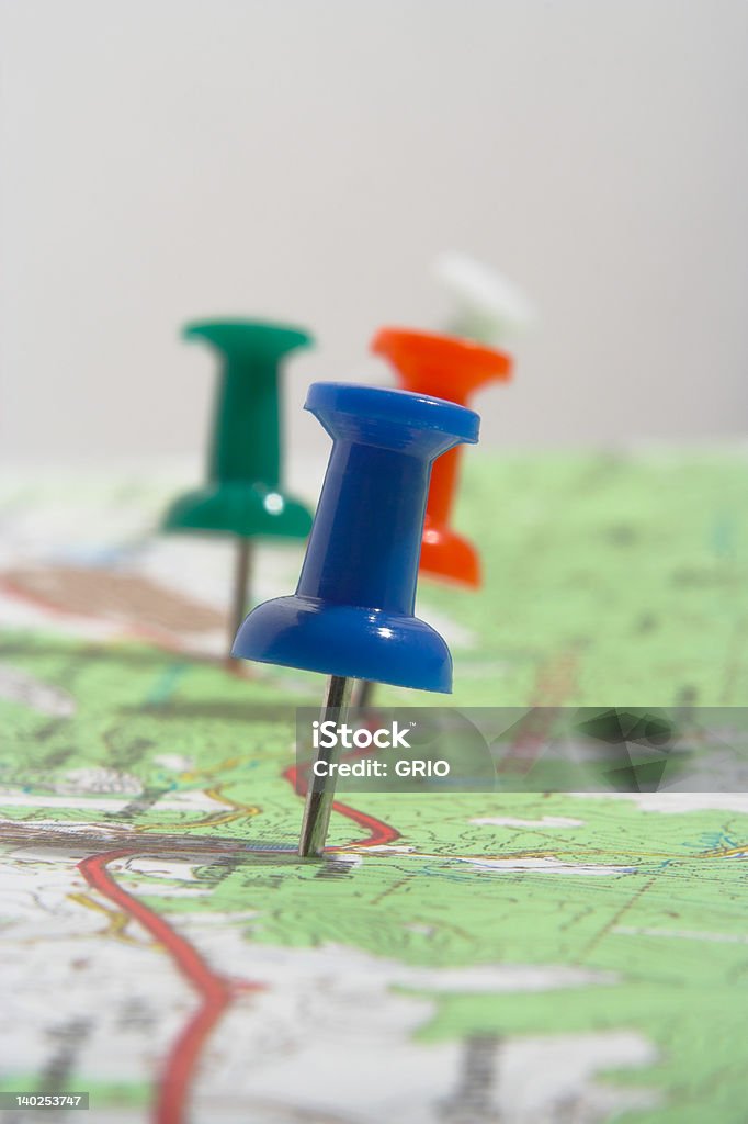 Marcado la route - Foto de stock de Chincheta libre de derechos