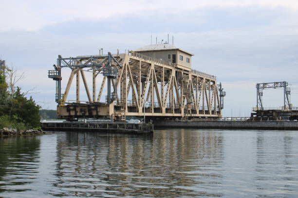 istock Rotating Railroad Bridge over Mystic River 1402544036