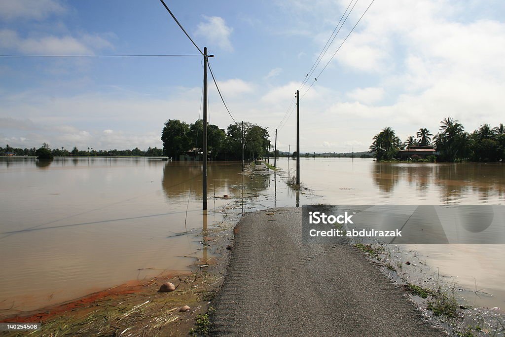 end road main road to the village, flood road Corduroy Road Stock Photo