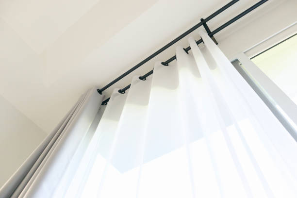 istock Curtain window interior decoration in living room 1402545598