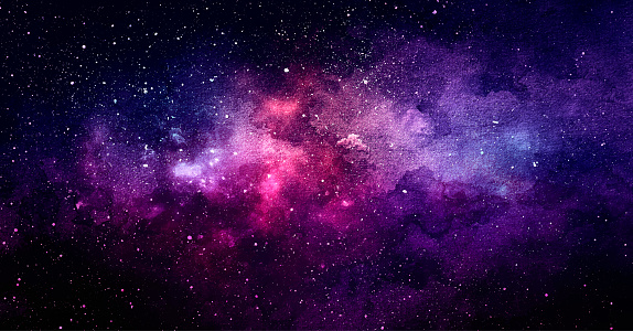 Vector cosmic illustration. Beautiful colorful space background. Watercolor