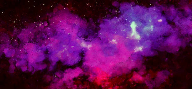 istock Cosmic illustration. Beautiful colorful space background. Watercolor Cosmos 1402546584