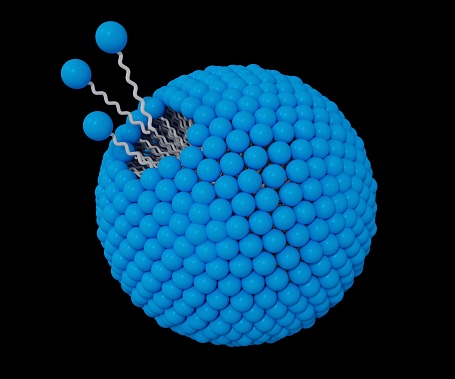 Isolated groups of micelles detergent formation in the black background