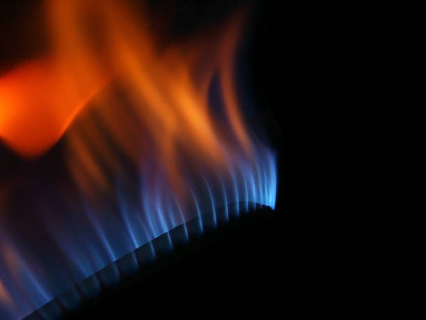 istock Gas fire isolated on black background 140254961