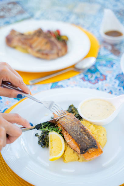 istock salmon steak with cream sauce 1402551893