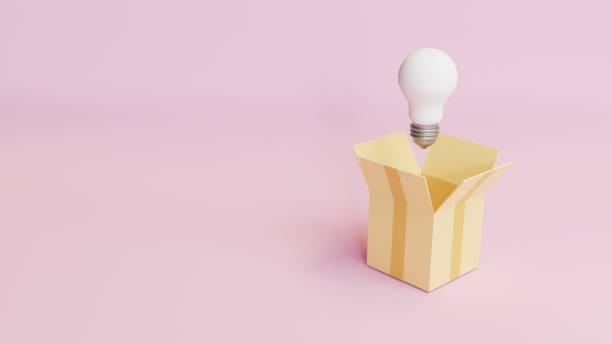 istock 3d rendering, 3d illustration, inspiration and creativity concept, light bulb outside box 1402554564
