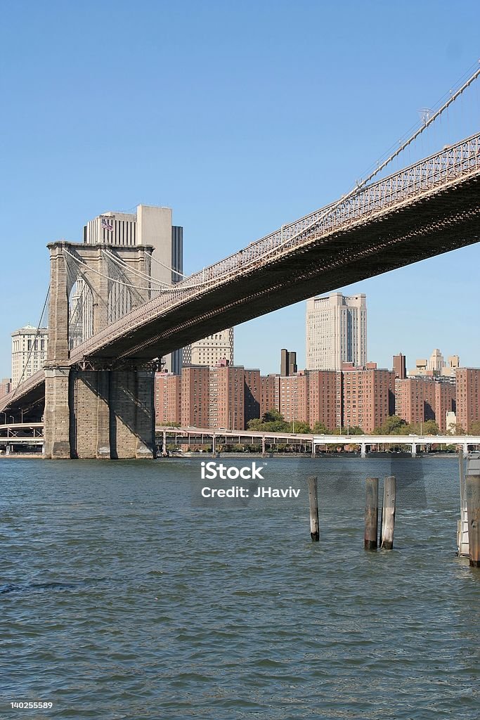 Ponte do Brooklyn, Nova York - Foto de stock de Alto - Descrição Geral royalty-free