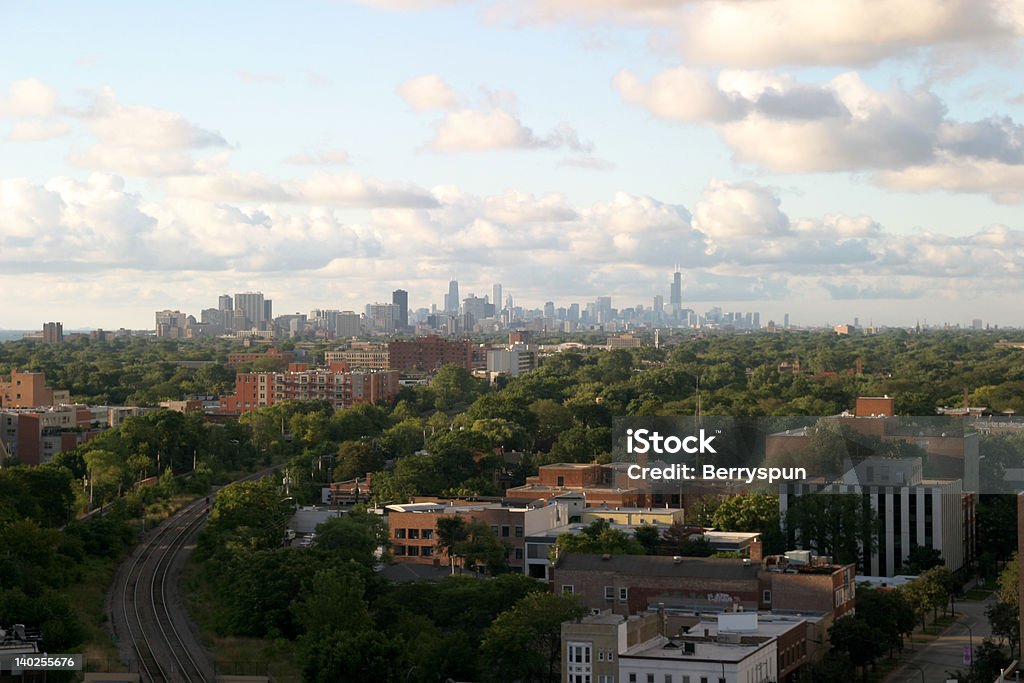 Chicago Downtown am Horizont - Lizenzfrei Chicago - Illinois Stock-Foto