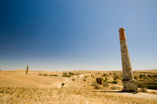 Chimneys at the Burra Monster Mine, South Australia.