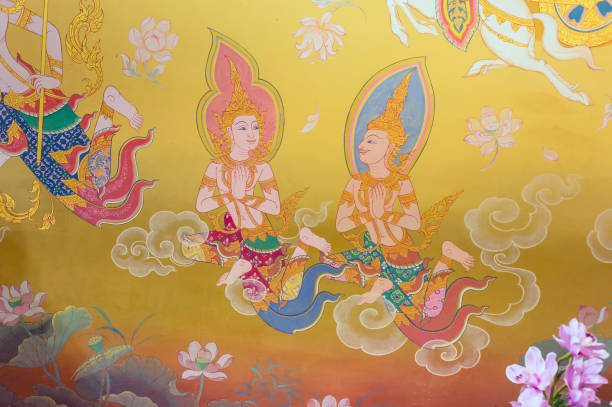 papel tapiz del budismo tradicional, - art thailand thai culture temple fotografías e imágenes de stock