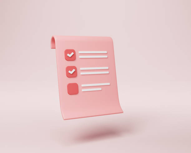 istock 3D clipboard and pencil on pink background, notepad icon 1402567095