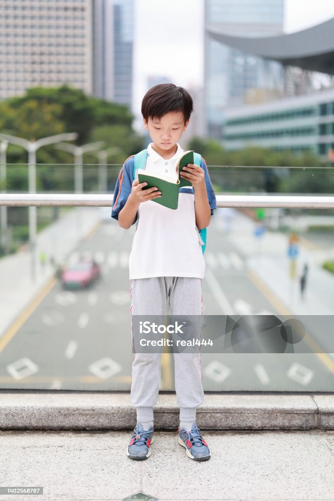 Reading a book Little boy reading a book Asia Stock Photo