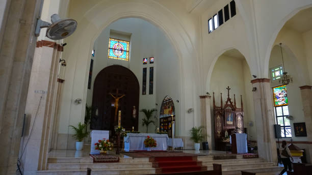 saint philip the apostle church in puerto plata, dominican republic. - prince philip imagens e fotografias de stock