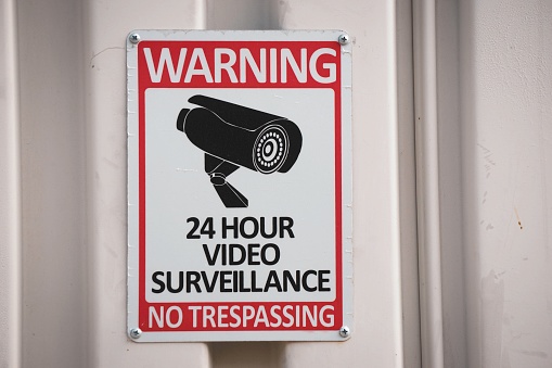 warning video surveillance sign
