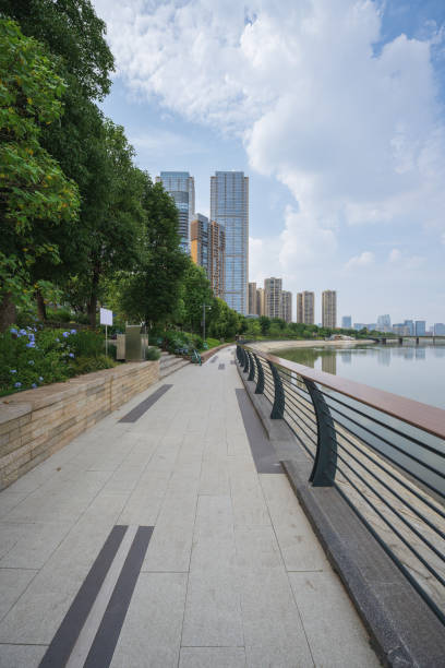 istock Sunny riverside modern Chengdu City 1402575772