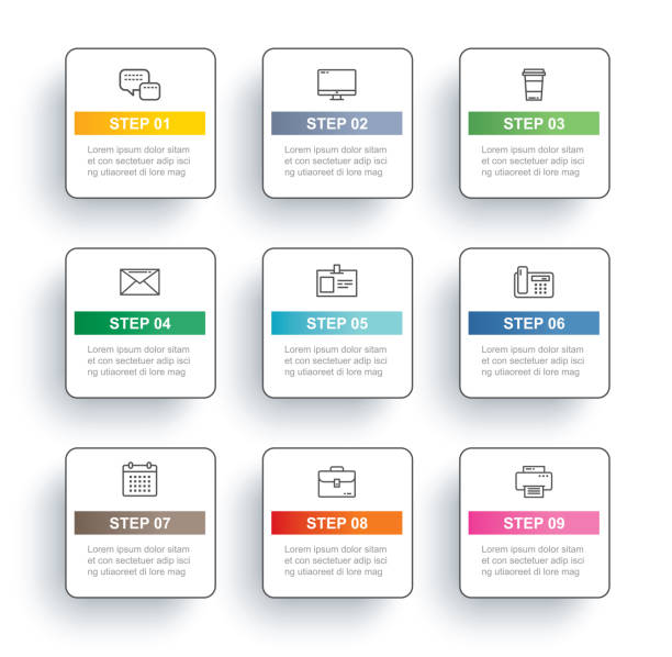 9 Vector Infographic 9 Rectangles Infographic Illustrations, Royalty-Free Vector Graphics ...