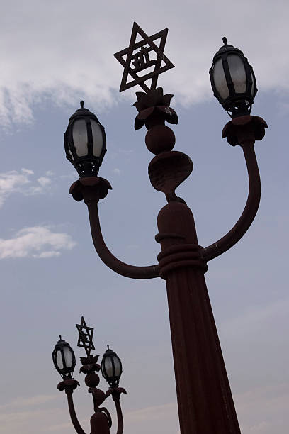 Low angle view of a lamppost stock photo