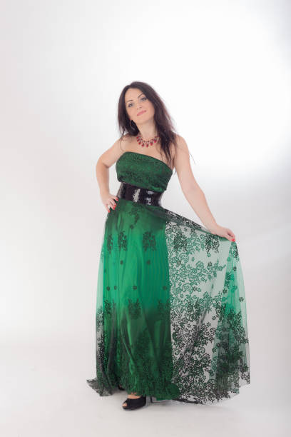 istock woman in a long dress 1402581021