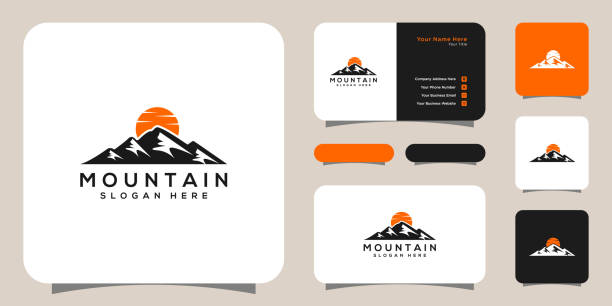 ilustrações de stock, clip art, desenhos animados e ícones de vintage mountains   vector design - climbing rock climbing rock mountain climbing
