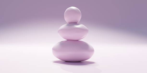 istock Zen stone, pebble pyramid stack, pastel pink color. Balance and spa concept. 3d render 1402583825