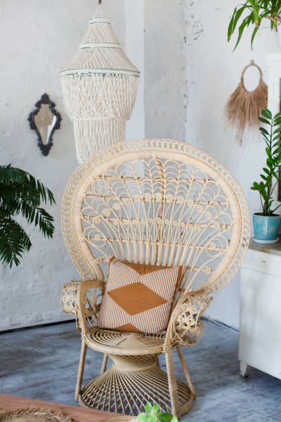 istock Bohemian interior with peacock armchair 1402584931