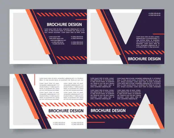 Vector illustration of Business outsourcing service bifold brochure template design