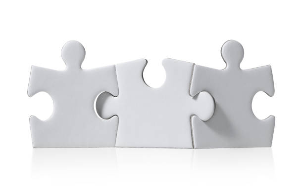 Three puzzle pieces. Concept photography.